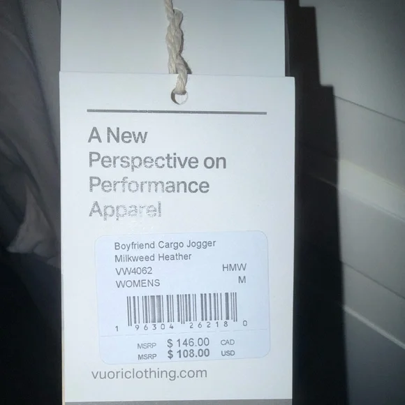 Brand New Size Medium with Tags Vuori Milkweed Heather Boyfriend Sweatpant - Picture 3 of 4